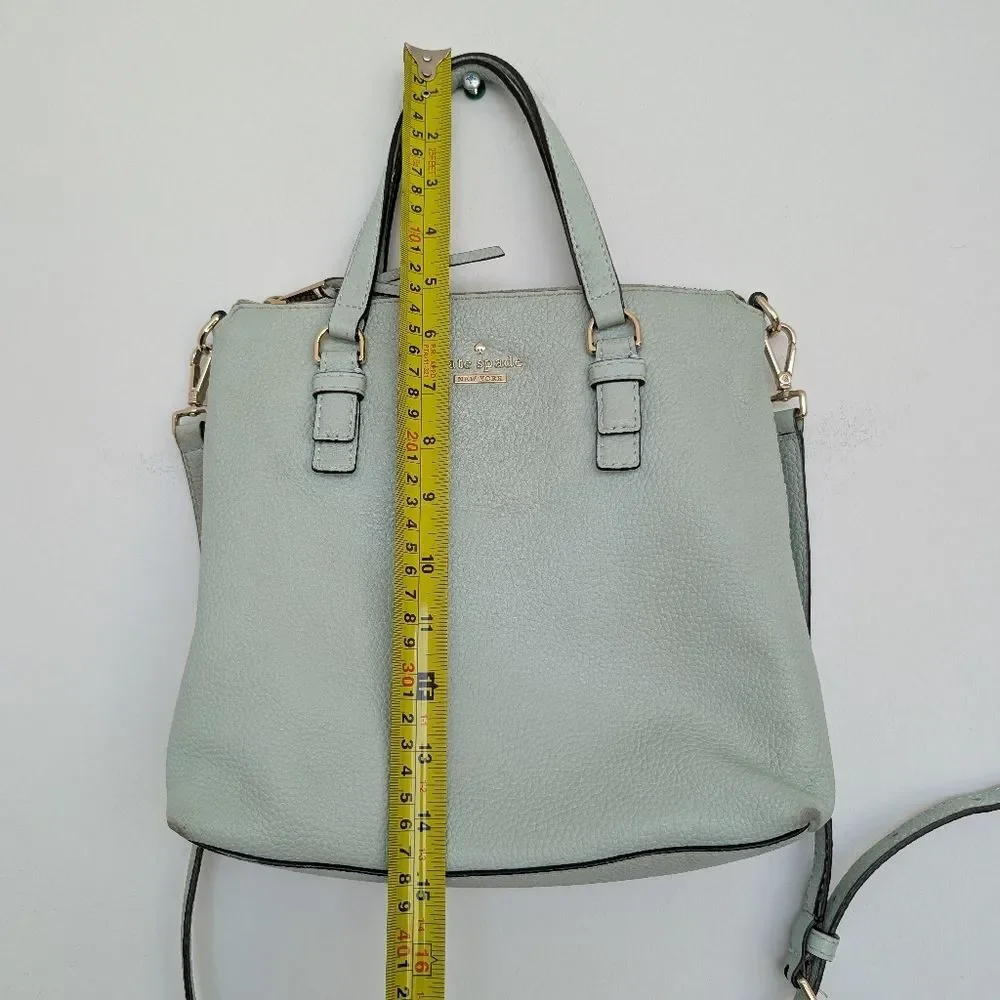 Kate Spade Jackson Street Hayley 100% Leather Sage Green Tote Crossbody Bag